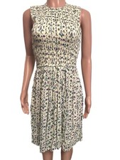 Isabel Etoile Marant Smocked Print Sundress Lined Eulie Viscose Midi Dress 38 4