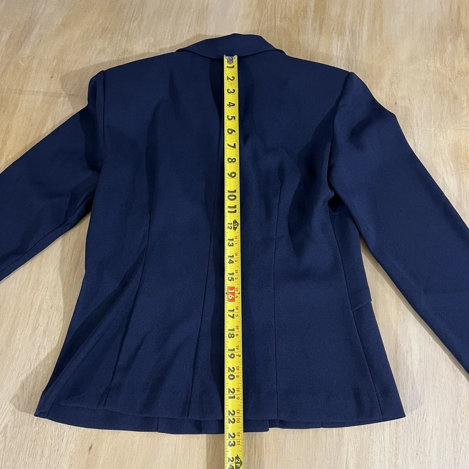 Blazer para mujer Lois Snyder Dani Max talla 8 pequeño poliéster elástico azul marino oscuro Foto 4 de 4
