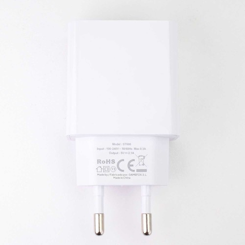 Cargador de Pared EU, 2 Puerto USB de 5v, 2.1A, 10W, Blanco,Modelo: ST660 - Imagen 6 de 7