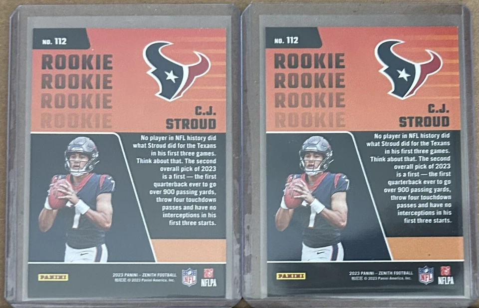 2023 Panini Zenith Rookies #112 C.J. Stroud (RC) Houston Texans NFL Rookie Cards - Image 2 of 2