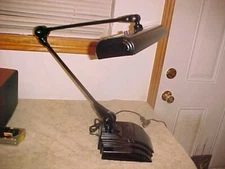 Vintage Mid Century black FLEXO Art Specialty Co. Industrial Drafting Desk Lamp