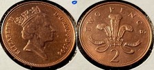 Great Britain 1994 2 Pence QEII Type B KM-936a Copper plated steel BUNC #112