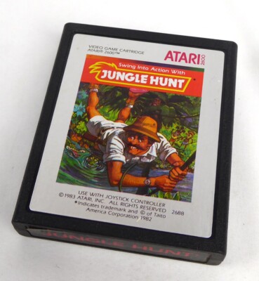 Lot De 4 Jeux Atari 2600 Import USA NTSC : Galaxian, Jungle Hunt, Swordquest, Tennis (Bon état)