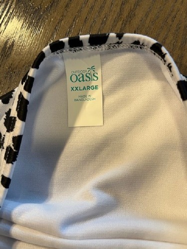 Oasis Womens Size 2XL Swimsuit Swim Black And White Animal One Piece - Picture 2 of 4