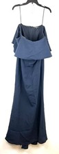 Badgley Mischka Women  s Blue Off The Shoulder Gown Size 12