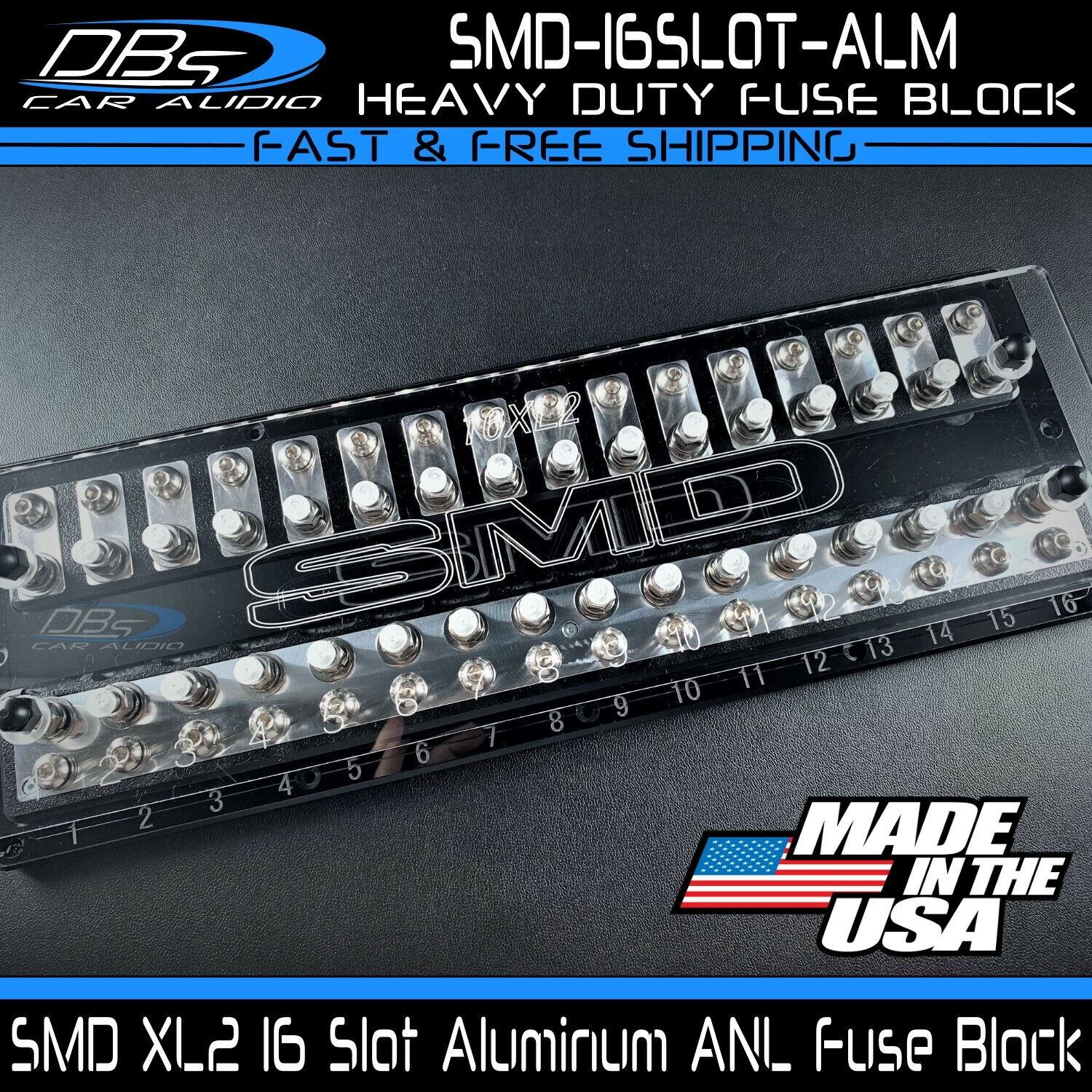 Steve Meade SMD 16XL2 16 Slot ANL Fuse Holder Heavy Duty Distrib