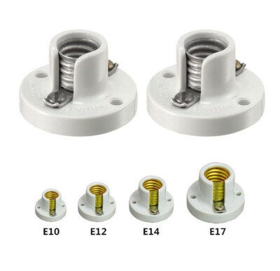 2x E10 E12 E14  Lampenfassung Verlängerung LED-CFL-Glühlampe Adapter Keramik
