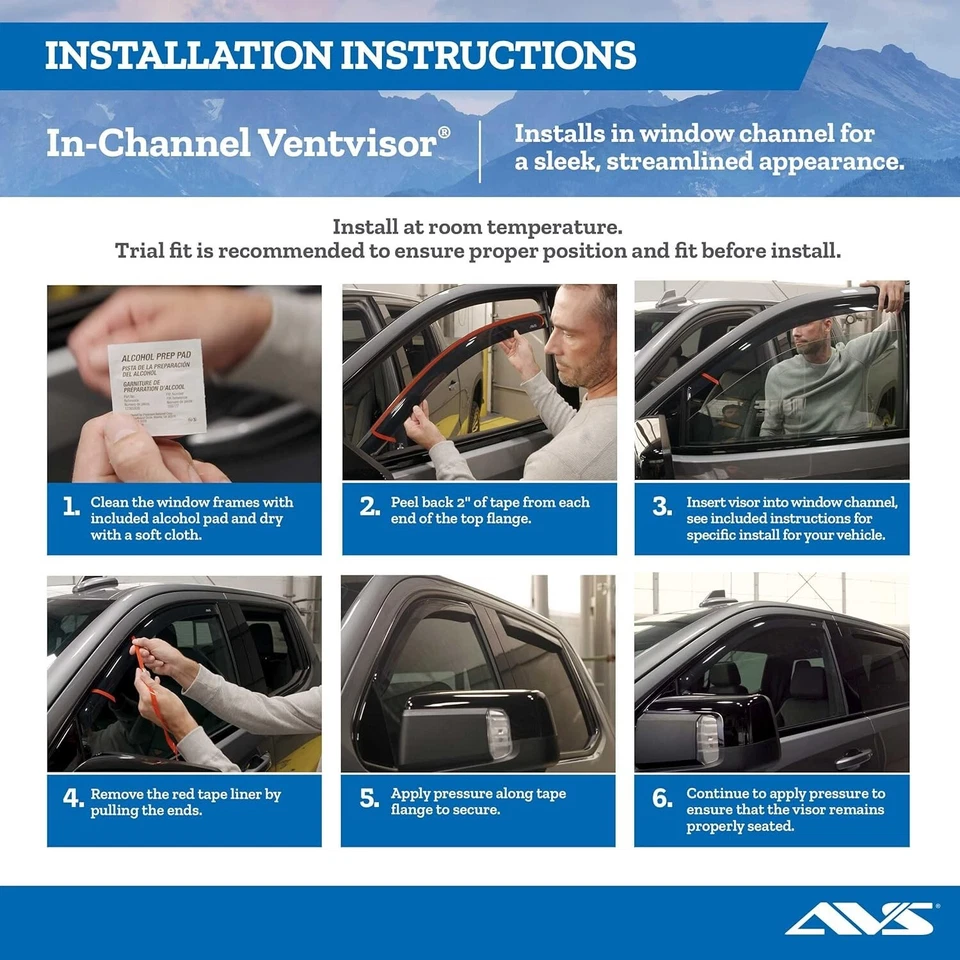 AVS In-Channel Window Vent Visor Rain Guards For Subaru Forester 2014-2018 Foto 4 de 4