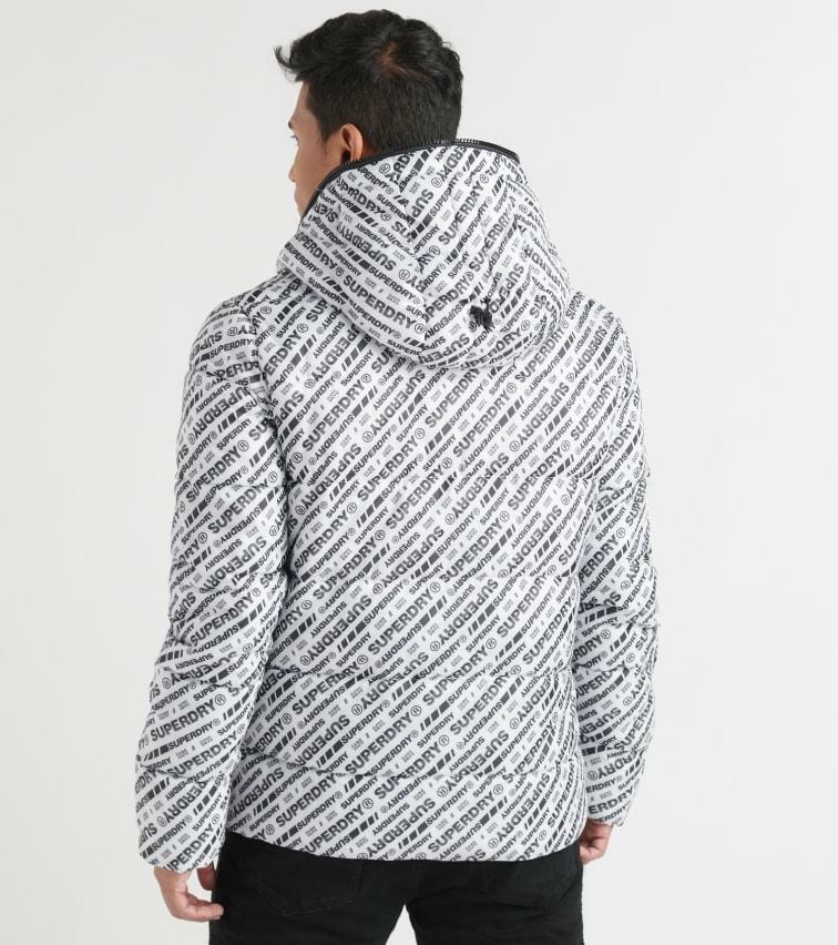 Line Puffer Jacket White Black 