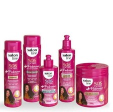 SOS Curls Powerful Vegan Wavy Curly Daily Hair Treatment Kit 5 Prod - Salon Line