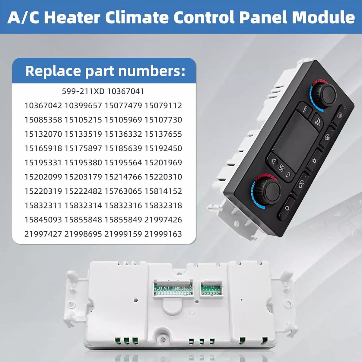 A C Heater Control Climate Control Panel For GM Vehicles - Replacement ...