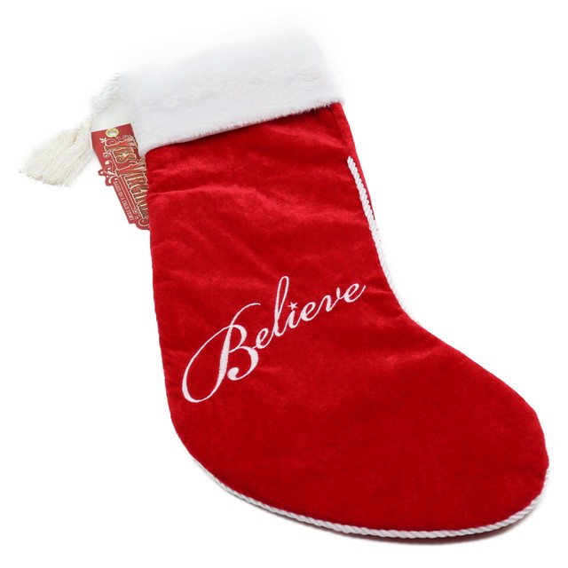 Christmas Stocking Santa Stocking Believe by Holiday Lane Yes Virginia