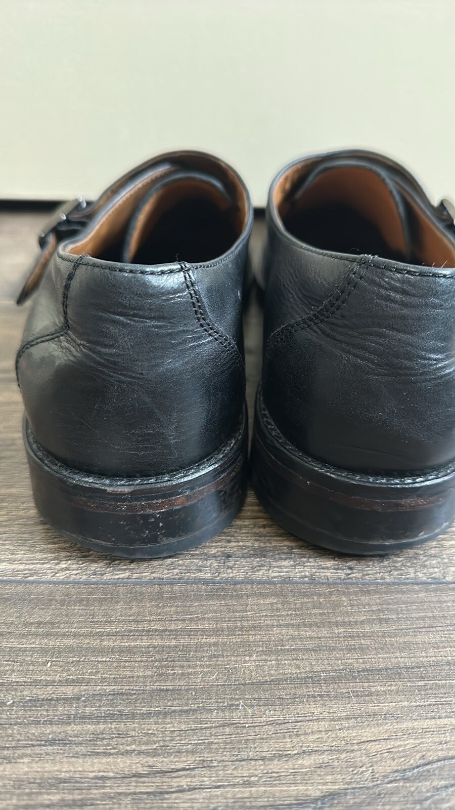 Men's Johnston & Murphy Black Leather 9.5M Monk S… - image 4