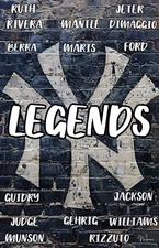 New York Yankees Legends Poster 11x17 Wall Art by Rodeo Drive Designs