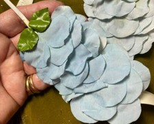 vintage 1940s millinery flower petals silk pad 1pc made in Germany sky blue
