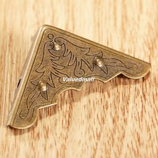 12x Vintage Antique Brass Jewelry Box Corner Gift Chest Corner Protector Replace