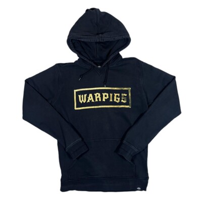 Dickies WARPIGS Logo Spellout Graphic Black Pullover Hoodie Medium