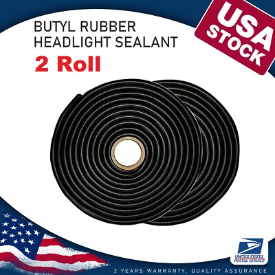 2X Butyl Rubber Car Glue Strip Tape Sealant Retrofit Reseal Headlight Windshield