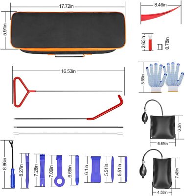 24PCS Professional Car Door Window Emergency Out Auto Open Tool Kit Unlock Lock
