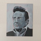 Original Johnny Cash Portrait Painting L Langford Signed Acrylic on Board 2024 — photo 1