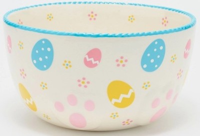 Temp-tations Egg Hunt seasonal 2-quart embossed footed bowl NIB NR