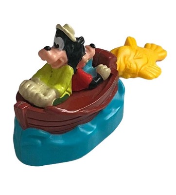 Vtg Goof Troop Boat Goofy Max Gone Fishing Wind-up Toy Pull Fish