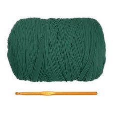 T-Shirt Yarn for Crocheting with Hook, 800g/228 Yards Yarn Deep Green 