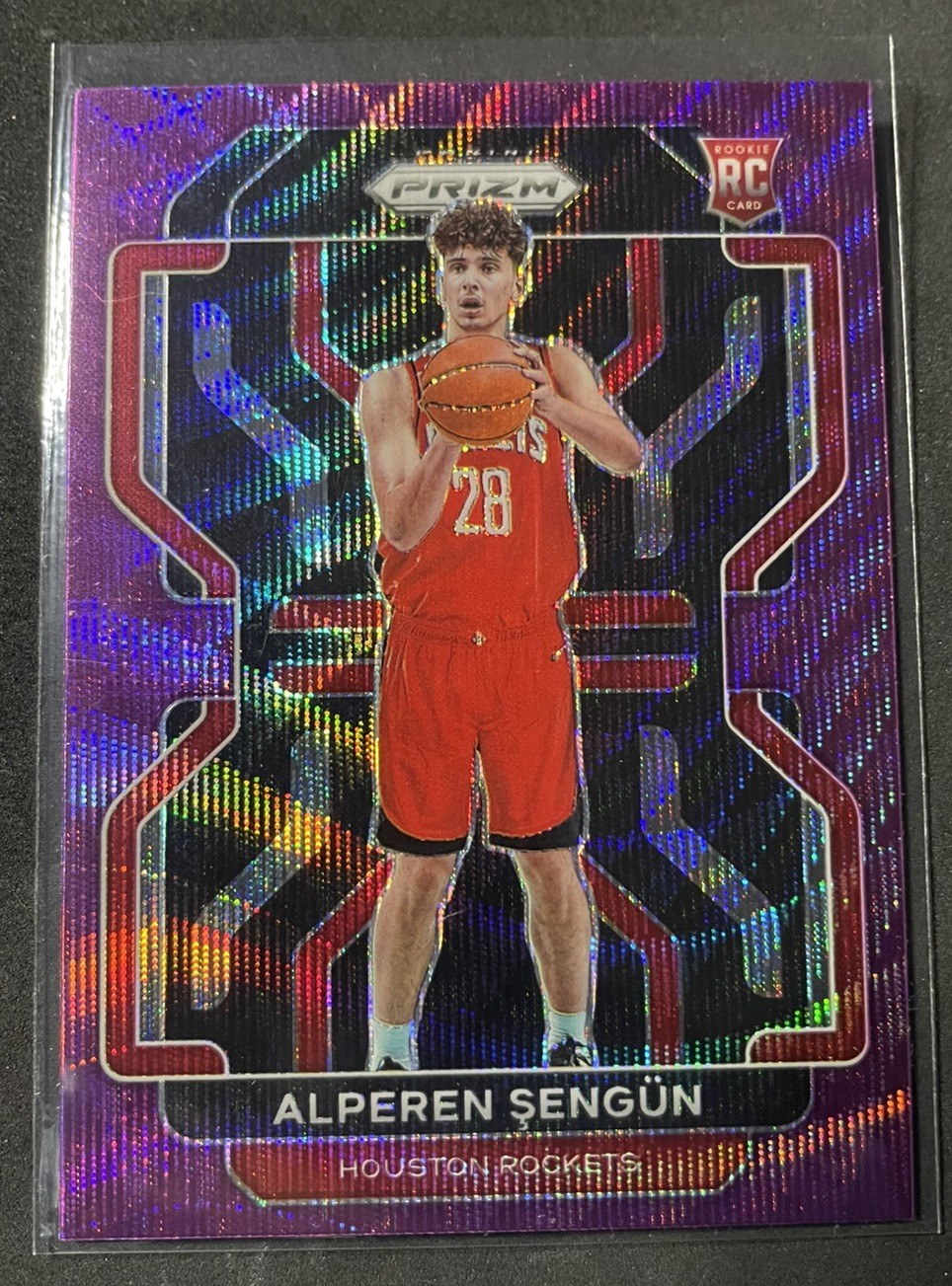 2021-22 PRIZM ALPEREN SENGUN RC PURPLE WAVE PRIZM #318 HOUSTON ROCKETS