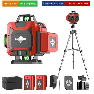 Laser Level 360 Self Leveling with Tripod, 4D Lazer Level,4x360° Cross Line L...