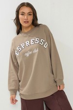 Image of Yours Curve Women's Plus Size 'Espresso' Sweatshirt