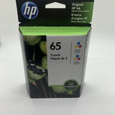 Genuine OEM HP 65 Tri-color Twin 2-Pack Ink Cartridges Exp Feb 2023. New