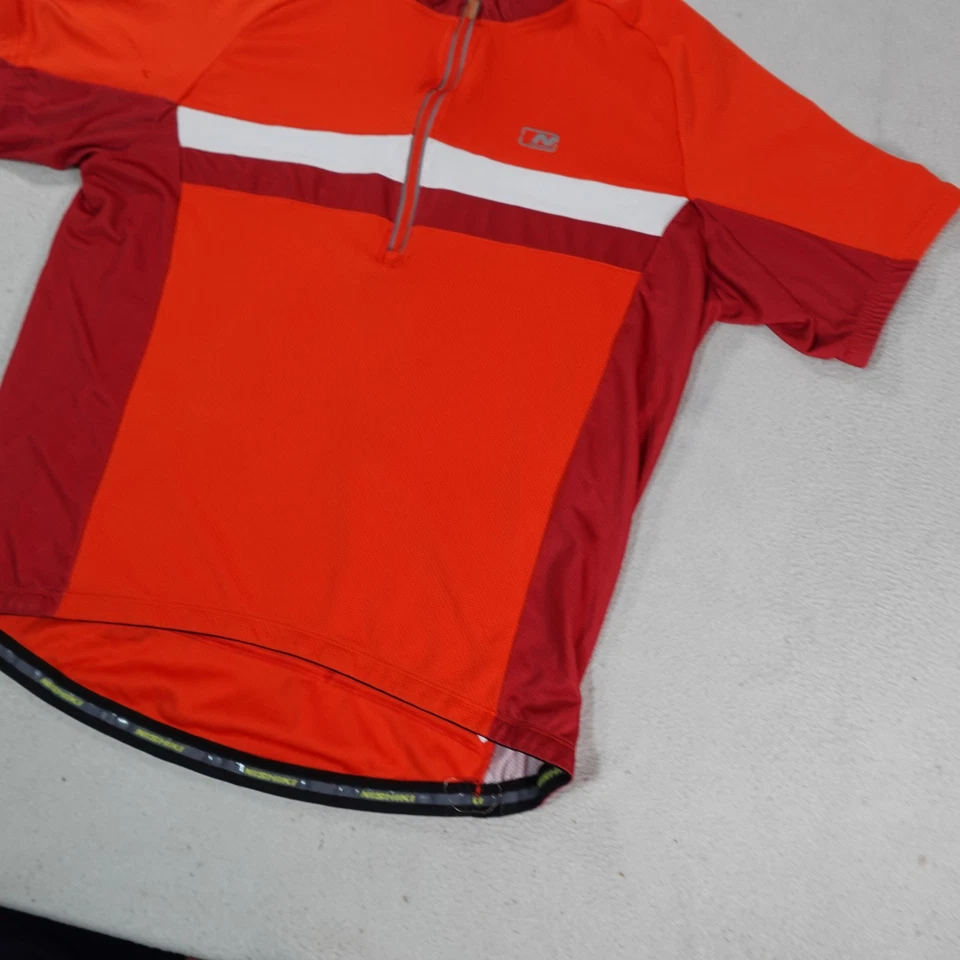 Nishiki Cycling Jersey XL Red Orange Half Zip Bike Shirt Mens Polyester Pockets - Image 2 of 4