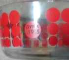 PYREX 1915 Red Polka Dot Glass Bowl Pressed Glass Collectible