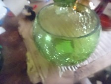 green crackle glass bowl