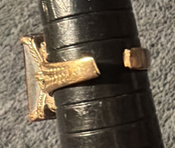 VTG  10K Yellow Gold Ring Rectangular Large Stone… - image 4