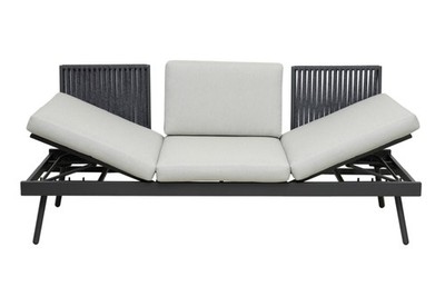 Gartensofa outdoor 3 Sitzer bali LBH 72x198x88 cm grau Garten-Sofa