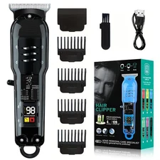Professional LCD Display Hair Clippers-Electric Shaver Trimmer Grooming Kit Gift