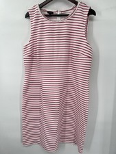 Talbots Women's Pink Casual Dress size 10 corporate spring lined strip white