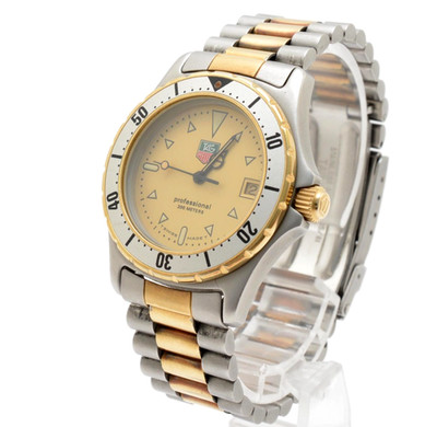 [N MINT] TAG Heuer Professional 2000 974.013F Gold Dial 35mm Men's Watch JAPAN