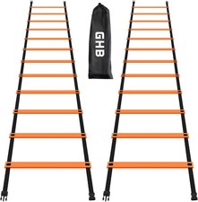 GHB Pro Agility Ladder Training Speed 12 Rung Orange-2 Pack