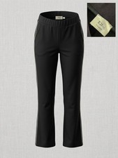 Elie Tahari Black Pull On Track Pants Side Piping Knit Lounge Trousers Women s