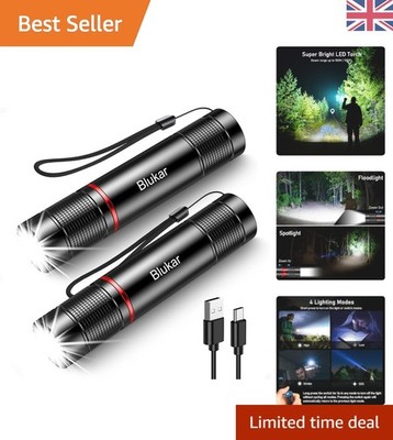 Multifunktionale LED Taschenlampe Set - 2er Pack, wiederaufladbar & ideal für draußen