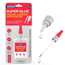  2-In-1 Super Glue with Brush Applicator  Nozzle, Mess Free Superglue Brush