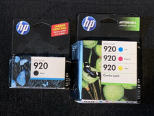 Genuine OEM HP 920 Ink Cartridges Black Cyan/Magenta/Yellow Combo-pack EXPIRED