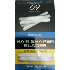 Forever Gem Stainless Steel Japanese Hair Shaper Blades 60 Blades Sealed