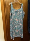 Columbia PFG Sportswear Teal/Coral Hawaiian Print Sleeveless Dress Size XXL