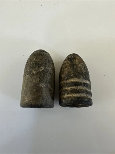 Antique Vintage Lot of 2 Civil War Bullets Artifacts Unknown Location Heavy
