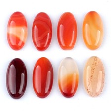 10pcs 15x30mm Natural Red Agate Stone Oval CAB CABOCHON for DIY Jewelry Making
