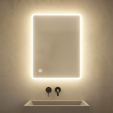 Bathroom Mirror LED Frameless Rectangular Touch Demister Dimmable 3 Colours