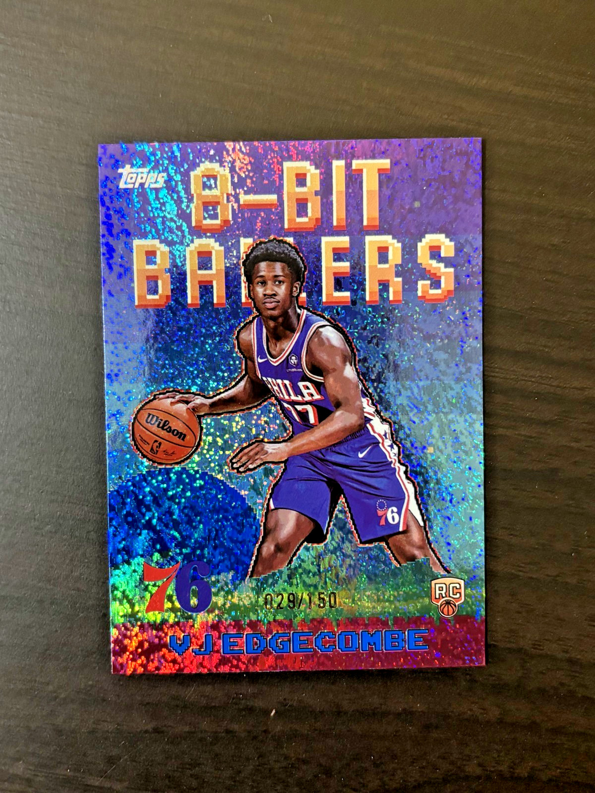 VJ Edgecombe 2025 Topps #8B-33 8-Bit Ballers - Blue Holo Foil /150 